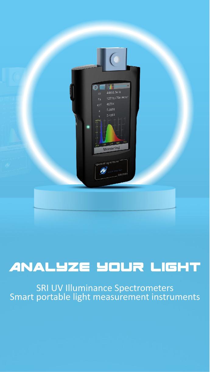 SRI UV Illuminance Spectrometers - Smart Portable light measurement instruments