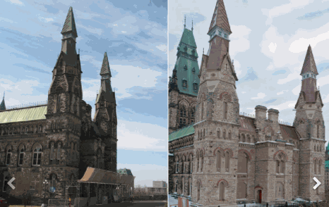 Parliament of Canada: Before and after laser cleaning