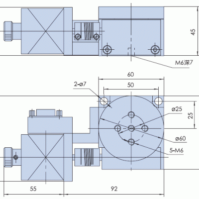 Precision Rotation Stage ASP-WN01RA60M 60mm Diameter Ordinary 