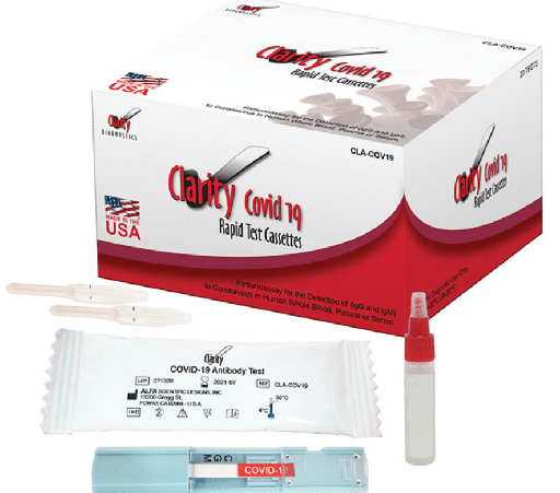  Alfa Scientific Clarity Covid-19 antibodies test kit